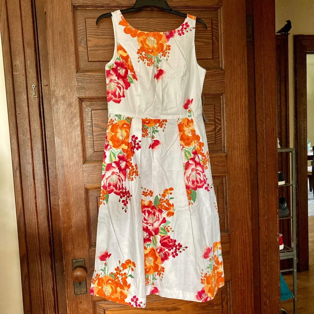 Eva Mendes NY&Co. Summer Linen Floral Dress, Size 8